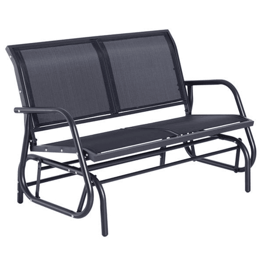 Outsunny Banco Baloiço tipo Cadeira Oscilante para Jardim ou Pátio com 2 Lugares 120x70x85 cm Suporta até 200 kg em Metal e Tecido Texteline