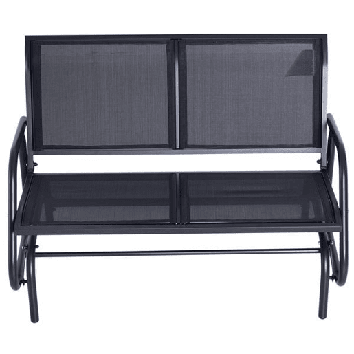 Outsunny Banco Baloiço tipo Cadeira Oscilante para Jardim ou Pátio com 2 Lugares 120x70x85 cm Suporta até 200 kg em Metal e Tecido Texteline