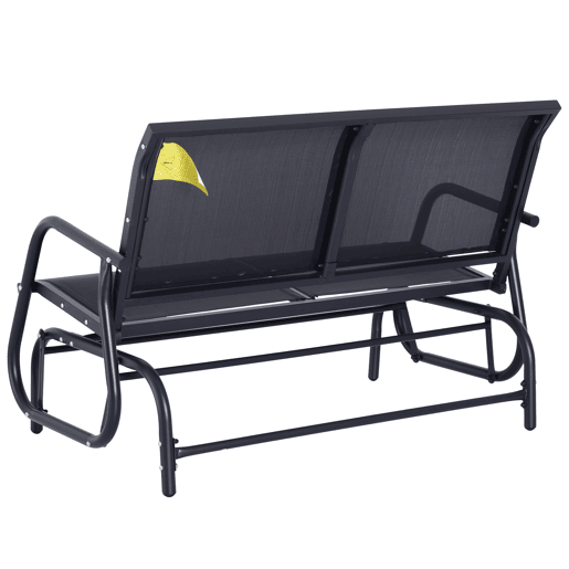 Outsunny Banco Baloiço tipo Cadeira Oscilante para Jardim ou Pátio com 2 Lugares 120x70x85 cm Suporta até 200 kg em Metal e Tecido Texteline