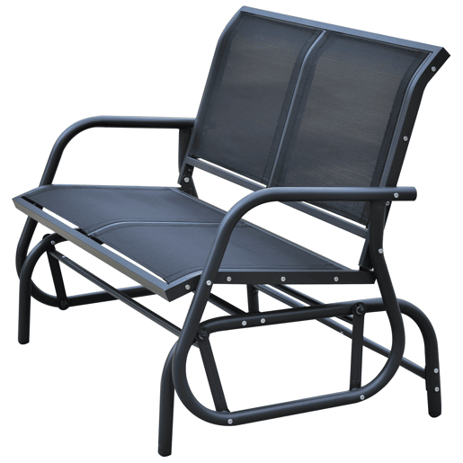 Outsunny Banco Baloiço tipo Cadeira Oscilante para Jardim ou Pátio com 2 Lugares 120x70x85 cm Suporta até 200 kg em Metal e Tecido Texteline