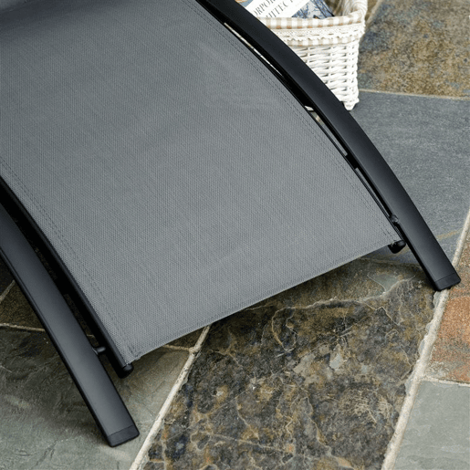Outsunny Espreguiçadeira Reclinável com Encosto Ajustável em 5 Posições e Apoio de Cabeça Removível Acolchoado Alumínio Textilene para Varanda Terraço Jardim 171x64x82 cm Cinza