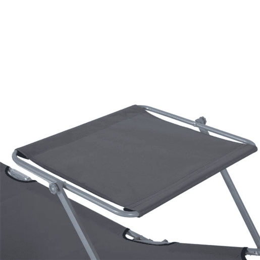 Outsunny Espreguiçadeira de Jardim Dobrável com Toldo Removível e Ajustável em Ângulo e Encosto Ajustável em 4 Posições para Jardim Terraço Campismo Exterior 187x58x36cm Cinza
