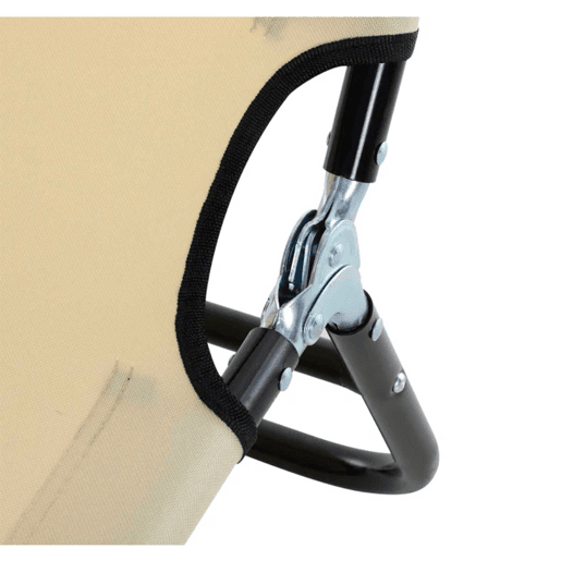 Outsunny Espreguiçadeira Dobrável Reclinável com Ângulo Ajustável de 3 Posições para Exterior Carga 120 kg 188x56x28 cm Creme