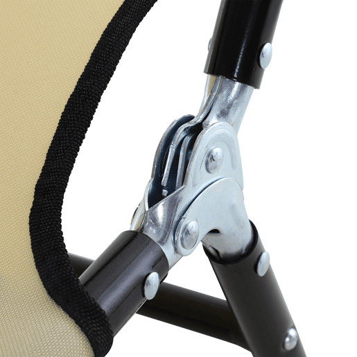 Outsunny Espreguiçadeira Dobrável Reclinável com Ângulo Ajustável de 3 Posições para Exterior Carga 120 kg 188x56x28 cm Creme