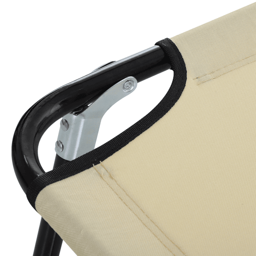 Outsunny Espreguiçadeira Dobrável Reclinável com Ângulo Ajustável de 3 Posições para Exterior Carga 120 kg 188x56x28 cm Creme