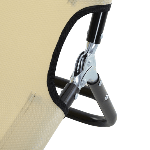 Outsunny Espreguiçadeira Dobrável Reclinável com Ângulo Ajustável de 3 Posições para Exterior Carga 120 kg 188x56x28 cm Creme