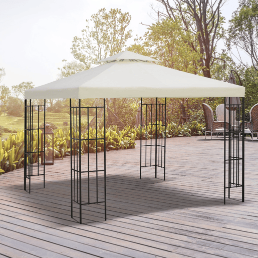 Outsunny Telhado de Reposição para Gazebo, 3x3 m, Cobertura de Reposição com Telhado Duplo, 8 Orifícios de Drenagem e Proteção UV, APENAS Toldo de Reposição para Pavilhão Gazebo, Creme Outsunny Telhado de Reposição para Gazebo, 3x3 m, Cobertura de Reposição com Telhado Duplo, 8 Orifícios de Drenagem e Proteção UV, APENAS Toldo de Reposição para Pavilhão Gazebo, Creme