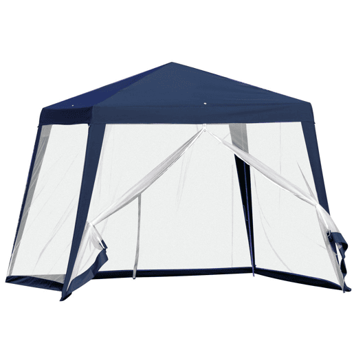 Outsunny Tenda de Jardim 3x3m Tenda com 4 Partes Laterais Rede Mosquiteira com Zíper Proteção UV para Patio Azul Outsunny Tenda de Jardim 3x3m Tenda com 4 Partes Laterais Rede Mosquiteira com Zíper Proteção UV para Patio Azul