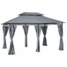 Cenador de Jardín Acero, Poliéster Outsunny 300x400 Cenador de Jardín Acero, Poliéster Outsunny 300x400 Gris