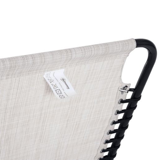 Outsunny Espreguiçadeira de Jardim Dobrável e Ajustável com 4 Posições Espreguiçadeira Reclinável para Exterior Estrutura de Aço 197x58x76 cm Creme
