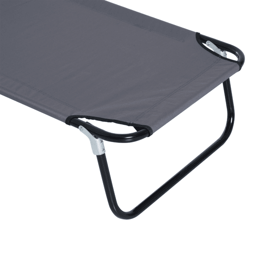 Outsunny Espreguiçadeira Dobrável com Encosto Regulável em 4 Posições Espreguiçadeira de Jardim com Orifício para Leitura Almofada Estrutura Metálica e Tecido Oxford para Praia Terraço Carga 120 kg 190x56x28 cm Cinzento