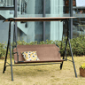 Outsunny Baloiço de Jardim de 2 Lugares Baloiço com Teto Ajustável em Ângulo para Terraço Balcão Carga Máxima 200kg Aço 172x110x155cm Marrom