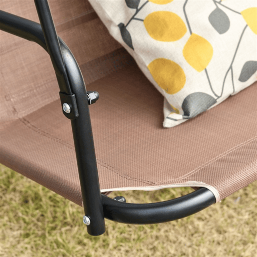 Outsunny Baloiço de Jardim de 2 Lugares Baloiço com Teto Ajustável em Ângulo para Terraço Balcão Carga Máxima 200kg Aço 172x110x155cm Marrom