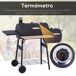 Barbacoa de Carbón Acero laminado en frío, Madera Outsunny Barbacoa de Carbón Acero laminado en frío, Madera Outsunny Negro