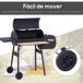 Barbacoa de Carbón Acero laminado en frío, Madera Outsunny Barbacoa de Carbón Acero laminado en frío, Madera Outsunny Negro