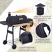 Barbacoa de Carbón Acero laminado en frío, Madera Outsunny Barbacoa de Carbón Acero laminado en frío, Madera Outsunny Negro