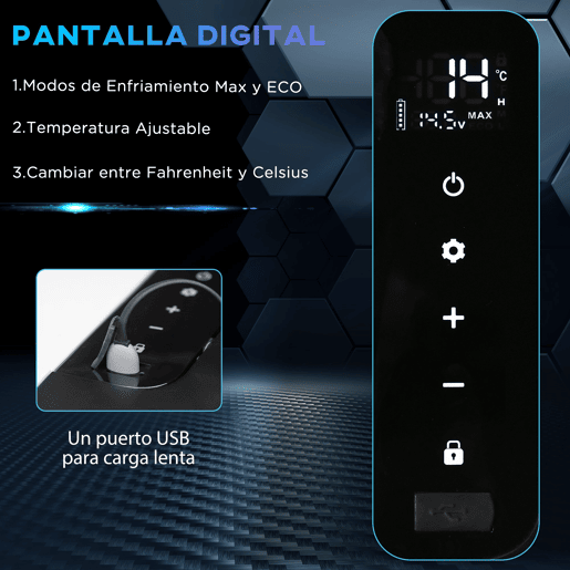 Outsunny Geleira Elétrica de Compressor 25L Portátil até -20? com Luz LED e Alças Dobráveis Geleira de Carro 12V24V e 240V para Casa Campismo Viagem 58,5x33,5x35,2cm Branco