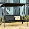 Outsunny Baloiço de Jardim de 2 Lugares Baloiço com Teto Ajustável em Ângulo para Terraço Balcão Carga Máxima 200kg Aço 172x110x155cm Preto