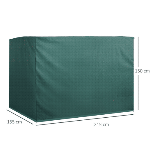 Outsunny Capa de Proteção para Baloiço de Jardim, Capa Impermeável com Fecho, 215x155x150 cm, Verde