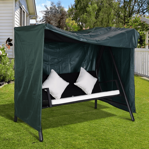 Outsunny Capa para Baloiço de Jardim, Capa para Baloiço de Exterior em Tecido Oxford 600D com 2 Fechos Impermeável 177x114x152 cm Verde Escuro