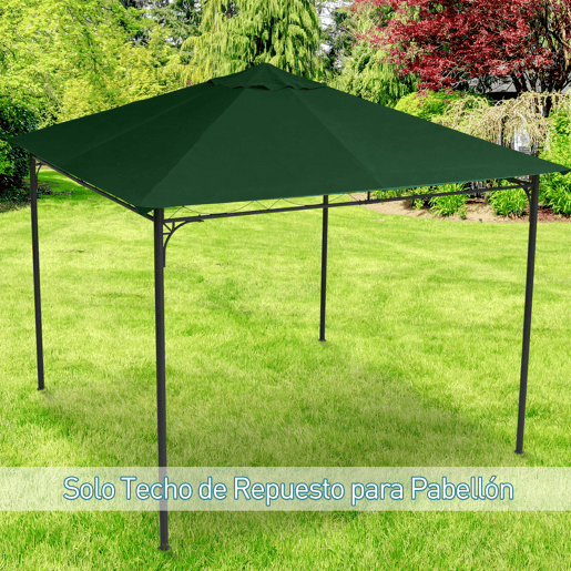 Outsunny Toldo de Substituição de 3x3m para Pérgola de Jardim com 8 Orifícios de Drenagem e Ventilação Verde