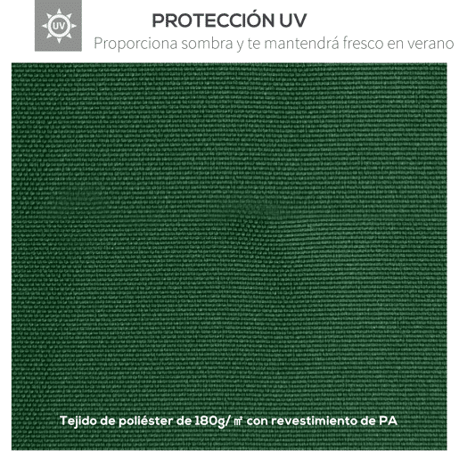 Outsunny Toldo de Substituição de 3x3m para Pérgola de Jardim com 8 Orifícios de Drenagem e Ventilação Verde