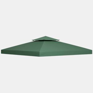 Outsunny Telhado de Substituição para Pérgola 3x3 m Cobertura de Substituição com Telhado Duplo 8 Orifícios de Drenagem e Proteção UV Apenas Toldo de Substituição para Pérgola Verde