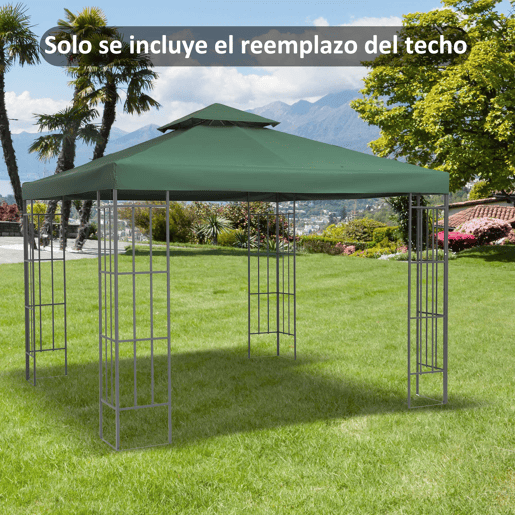 Outsunny Telhado de Substituição para Pérgola 3x3 m Cobertura de Substituição com Telhado Duplo 8 Orifícios de Drenagem e Proteção UV Apenas Toldo de Substituição para Pérgola Verde Outsunny Telhado de Substituição para Pérgola 3x3 m Cobertura de Substituição com Telhado Duplo 8 Orifícios de Drenagem e Proteção UV Apenas Toldo de Substituição para Pérgola Verde