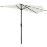 Outsunny Chapéu de Sol 269x138x236 cm Guarda-sol de Jardim com Manivela e Forma Semicircular em Tecido de Poliéster 180 gm² para Exterior Terraço Pátio Piscina Creme