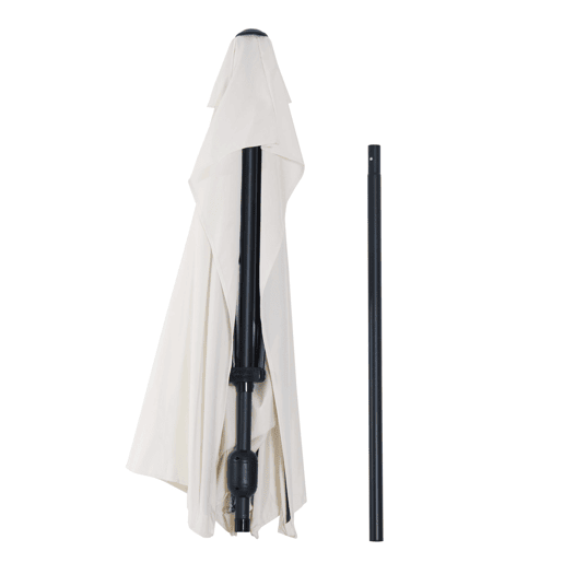 Outsunny Chapéu de Sol 269x138x236 cm Guarda-sol de Jardim com Manivela e Forma Semicircular em Tecido de Poliéster 180 gm² para Exterior Terraço Pátio Piscina Creme