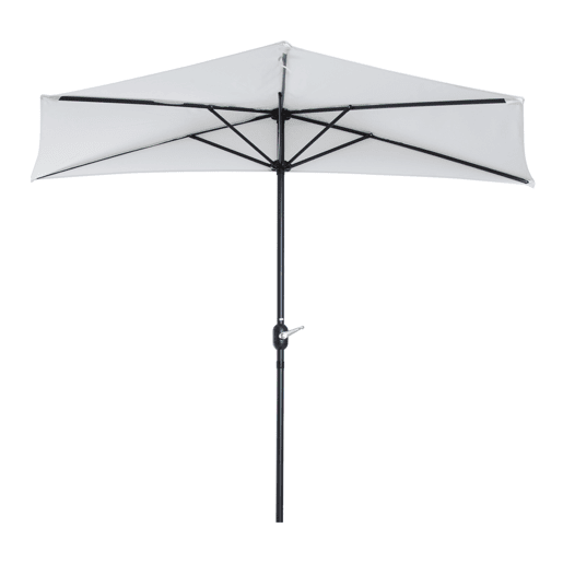 Outsunny Chapéu de Sol 269x138x236 cm Guarda-sol de Jardim com Manivela e Forma Semicircular em Tecido de Poliéster 180 gm² para Exterior Terraço Pátio Piscina Creme