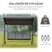 Columpio de Jardín Acero, Poliéster Outsunny Columpio de Jardín Acero, Poliéster Outsunny Gris