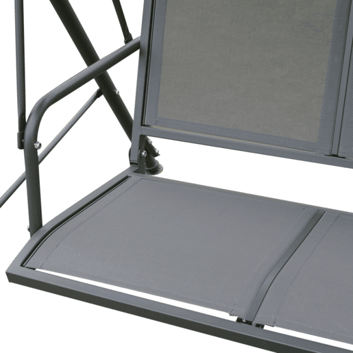 Outsunny Baloiço de Jardim Exterior de 3 Lugares com Toldo Reclinável, Baloiço de Jardim com Encosto Respirável e Estrutura de Aço, para Terraço e Varanda, 175x118x159 cm, Cinzento