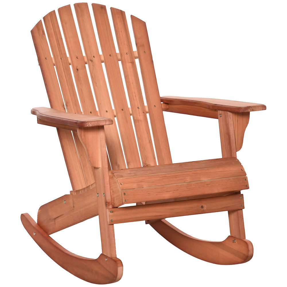 Sillón Mecedora de Madera Madera de Abeto Outsunny