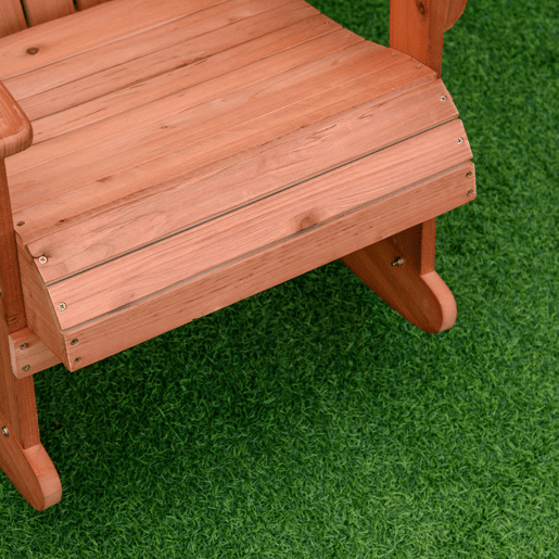 Outsunny Cadeira Baloiço Cadeira Adirondack de Madeira Natural 77x94x97 cm para Jardim Varanda Exterior de Estilo Rústico Carga 130 kg Madeira