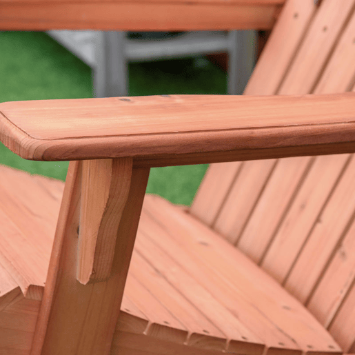 Outsunny Cadeira Baloiço Cadeira Adirondack de Madeira Natural 77x94x97 cm para Jardim Varanda Exterior de Estilo Rústico Carga 130 kg Madeira