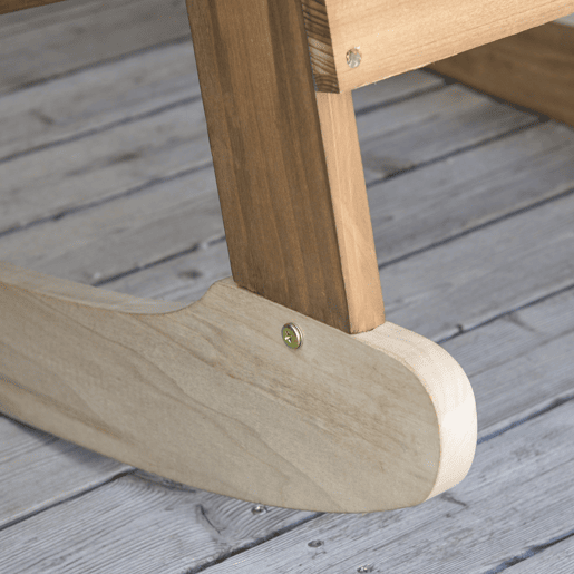 Outsunny Cadeira Baloiço Cadeira Adirondack de Madeira Natural 77x94x97 cm para Jardim Varanda Exterior de Estilo Rústico Carga 130 kg Madeira
