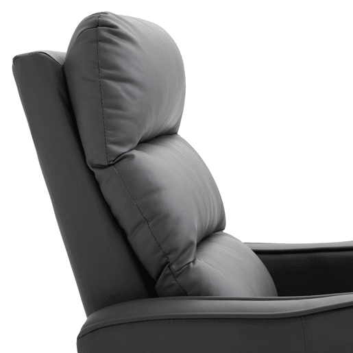 HOMCOM Poltrona Reclinável Manual, Poltrona Relax Estofada em PU com Apoio para Pés Retrátil, Acolchoada, Reclinável até 160°, para Sala, Quarto, Cinzento, 65x89x100 cm
