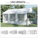 Carpa para Fiestas Acero, PE Outsunny 600x300 Carpa para Fiestas Acero, PE Outsunny 600x300 Blanco
