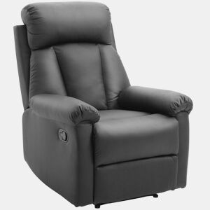 HOMCOM Poltrona Relax Reclinável Estofado em PU Poltrona de Sala de Estar com Apoio para os Pés Retrátil Encosto Alto Apoio para os Braços e Assento Acolchoado Grosso 80x97x107cm Preto