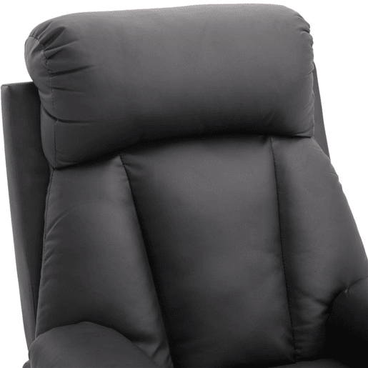 HOMCOM Poltrona Relax Reclinável Estofado em PU Poltrona de Sala de Estar com Apoio para os Pés Retrátil Encosto Alto Apoio para os Braços e Assento Acolchoado Grosso 80x97x107cm Preto