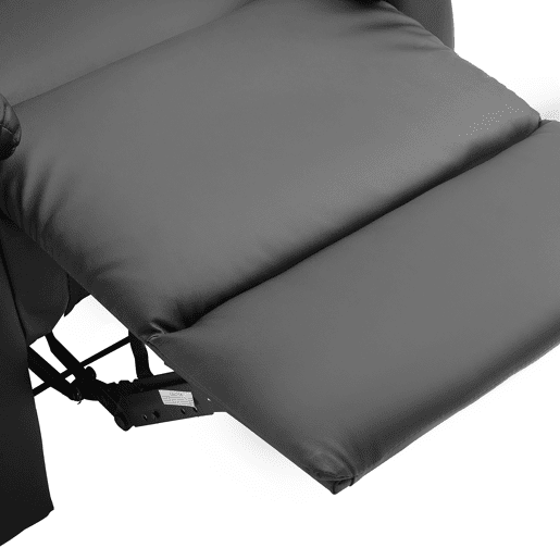 HOMCOM Poltrona Relax Reclinável Estofado em PU Poltrona de Sala de Estar com Apoio para os Pés Retrátil Encosto Alto Apoio para os Braços e Assento Acolchoado Grosso 80x97x107cm Preto