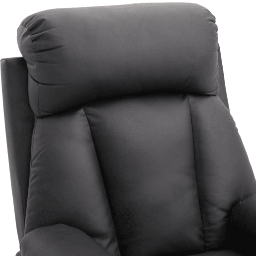 HOMCOM Poltrona Relax Reclinável Estofado em PU Poltrona de Sala de Estar com Apoio para os Pés Retrátil Encosto Alto Apoio para os Braços e Assento Acolchoado Grosso 80x97x107cm Preto