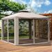 Cenador de Jardín Metal, Poliéster Outsunny 294x294 Cenador de Jardín Metal, Poliéster Outsunny 294x294 Gris Claro