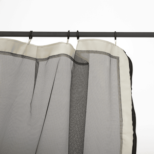 Outsunny 4 Painéis Laterais 352x207 cm para Tenda de Jardim Mosquiteira para Gazebo Gazebo com Zíperes e Anéis Preto