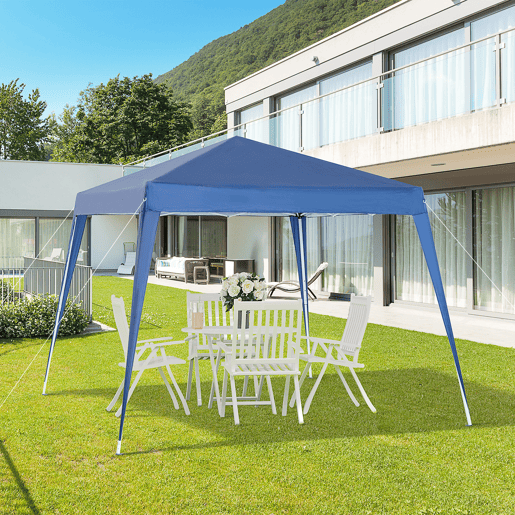 Outsunny Tenda Dobrável 297x297x250 cm Tenda para Jardim Campismo Festas Eventos Aço e Oxford Azul