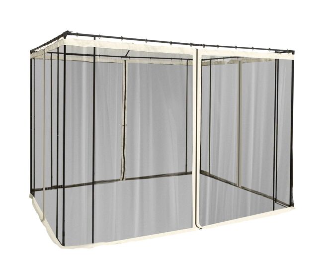 Outsunny 4 paneles laterales 3x2 cm para carpa de jardín tela mosquitera para cenador gazebo con cremalleras y anillas negro