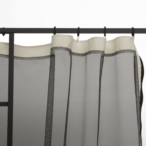 Outsunny 4 Painéis Laterais 302x207 cm para Tenda de Jardim Mosquiteira para Gazebo com Zíperes e Anéis Pretos