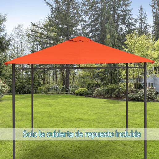 Outsunny Toldo de Substituição de 3x3m para Pérgola de Jardim com 8 Orifícios de Drenagem e Ventilação Laranja