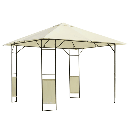 Outsunny Pérgola de Jardim 3x3x2,6m Pérgola de Exterior com Estrutura de Aço e Toldo com Proteção UV 300x300x260 cm Creme Outsunny Pérgola de Jardim 3x3x2,6m Pérgola de Exterior com Estrutura de Aço e Toldo com Proteção UV 300x300x260 cm Creme